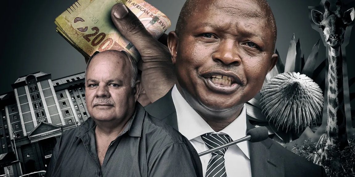 09/10/2025 – Lourens Nel (Illustrative image | Sources: Deputy President David Mabuza. (Photo: J Countess / Getty Images) | Fred Daniel. (Photo: Supplied) | pngtree | Hawks logo. (ikipedia)
